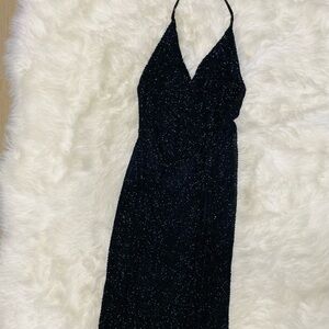 Elegant Black Halter Dress
